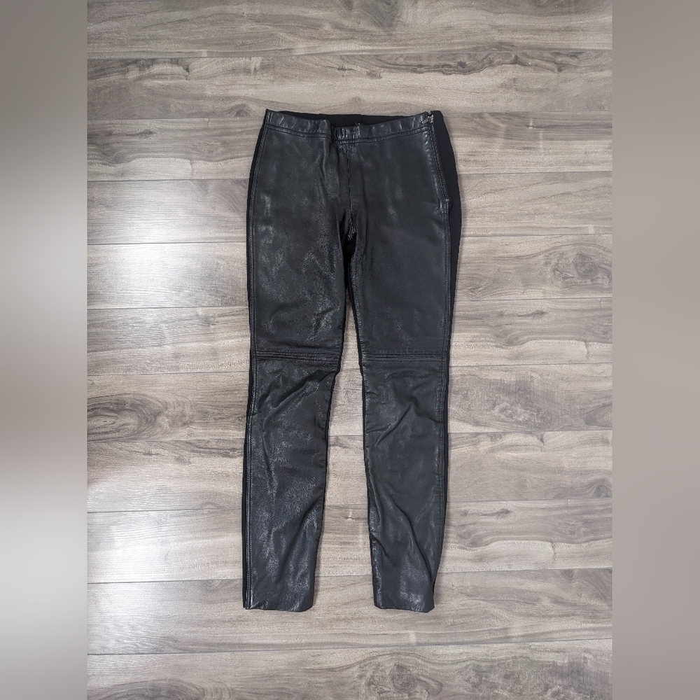 Guess by Marciano Leggings Lamb Leather Ponte Stretch Size 4